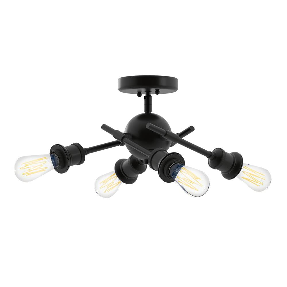 Golden Lighting Axel Wry Lighting Axel 4-light Semi-flush Mount In Brushed Champagne Brass