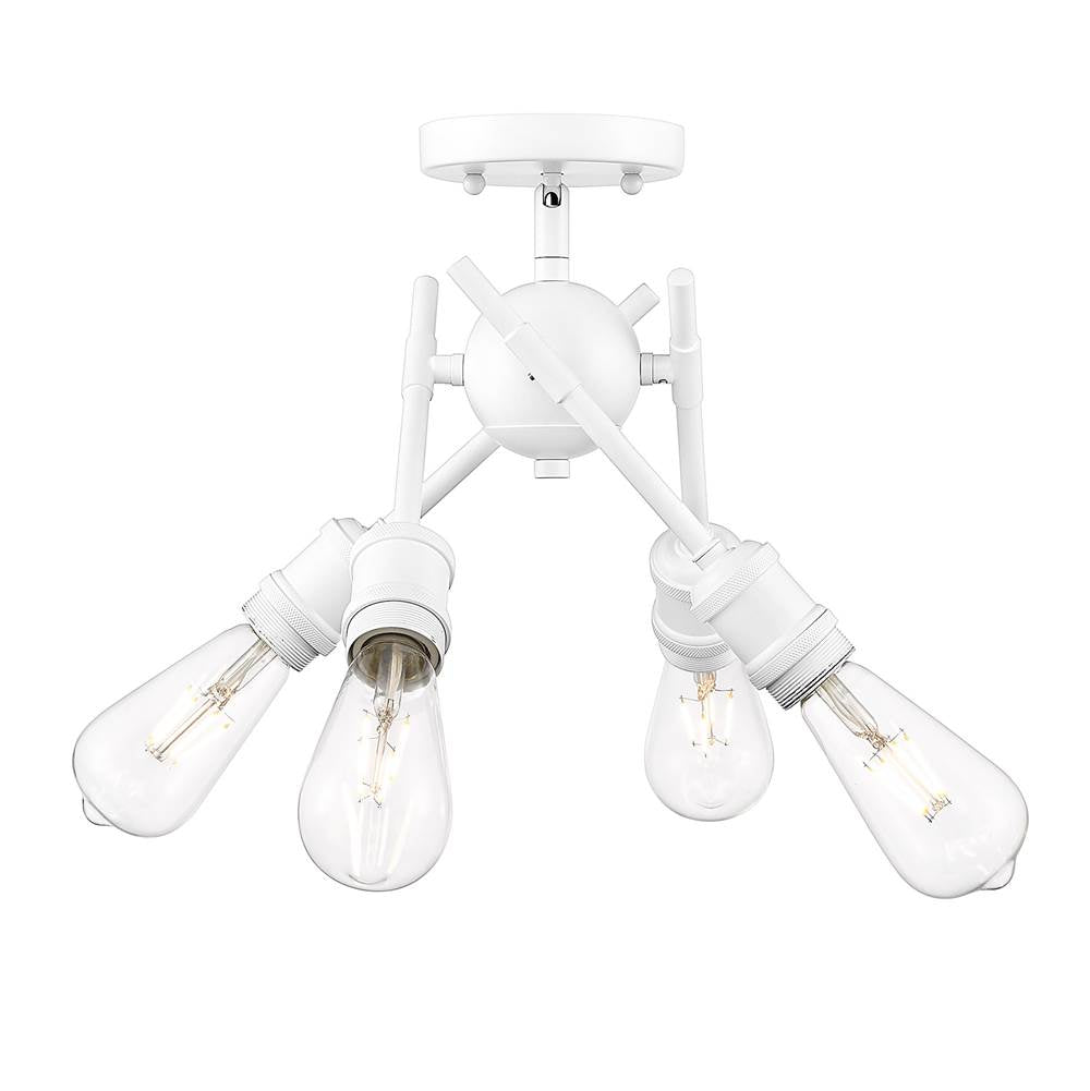 Golden Lighting Axel Wry Lighting Axel 4-light Semi-flush Mount In Brushed Champagne Brass