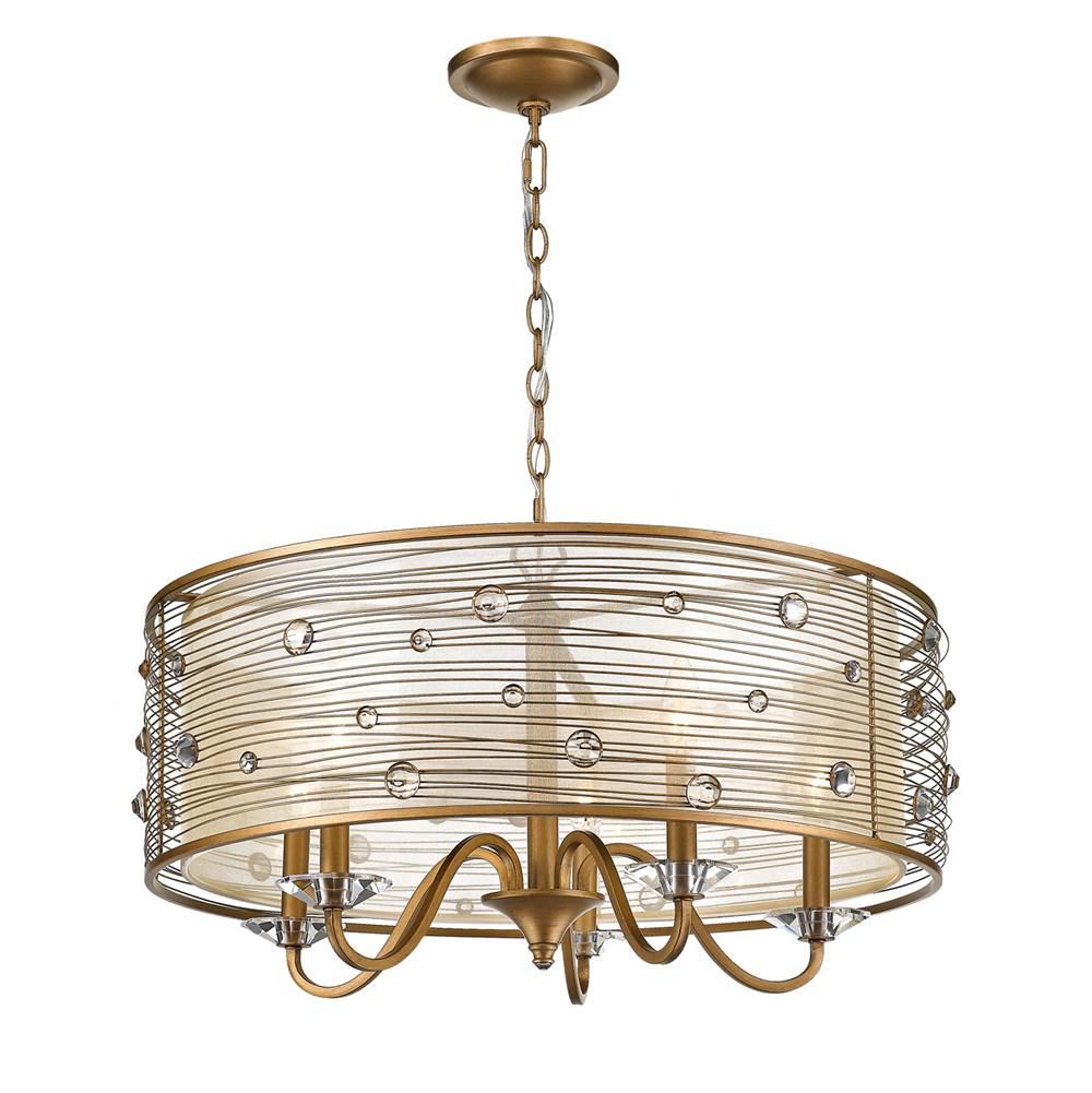 Golden Lighting 1993-5 PG Peruvian Gold Golden Lighting Joia 5-light Chandelier In Peruvian Gold Image 1