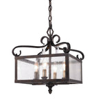 Golden Lighting 2049-M4 FB Fired Bronze Golden Lighting Valencia 4-light Pendant In Fired Bronze Image 1