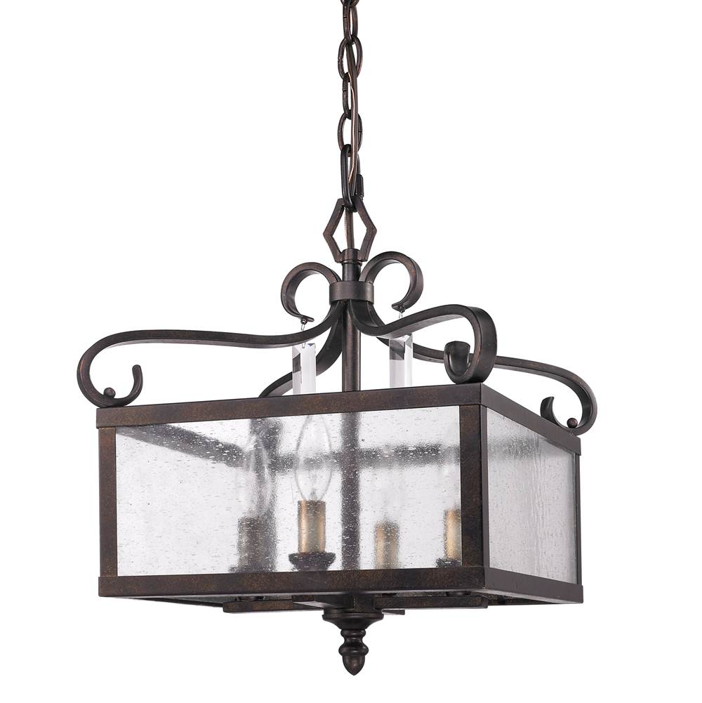 Golden Lighting 2049-SF FB Fired Bronze Golden Lighting Valencia 4-light Semi-flush Mount In Fired Bronze Image 8