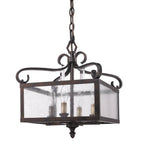 Golden Lighting 2049-SF FB Fired Bronze Golden Lighting Valencia 4-light Semi-flush Mount In Fired Bronze Image 8