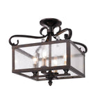 Golden Lighting 2049-SF FB Fired Bronze Golden Lighting Valencia 4-light Semi-flush Mount In Fired Bronze Image 6