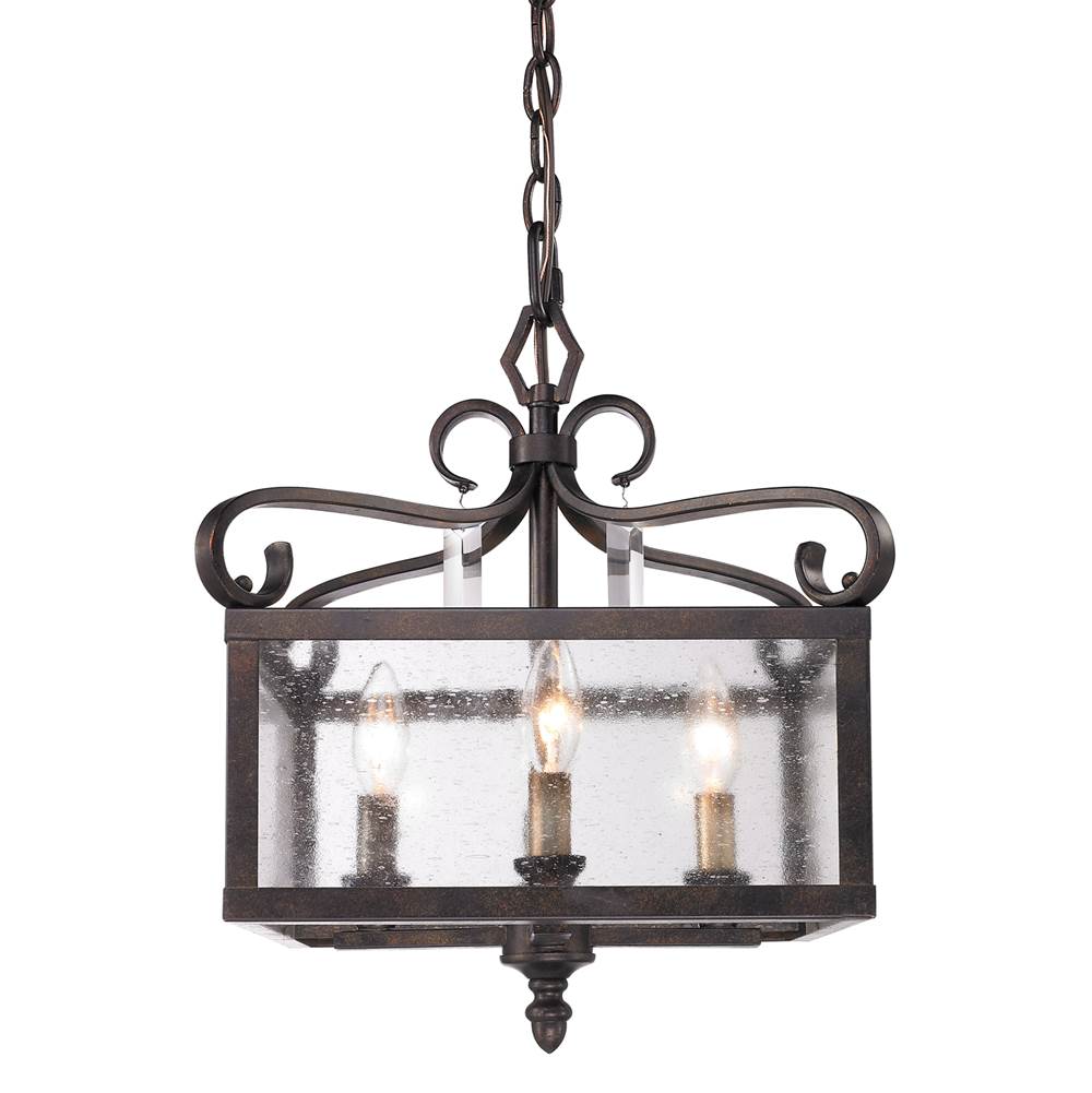 Golden Lighting 2049-SF FB Fired Bronze Golden Lighting Valencia 4-light Semi-flush Mount In Fired Bronze Image 5