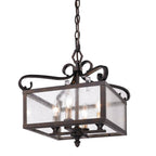 Golden Lighting 2049-SF FB Fired Bronze Golden Lighting Valencia 4-light Semi-flush Mount In Fired Bronze Image 4