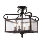 Golden Lighting 2049-SF FB Fired Bronze Golden Lighting Valencia 4-light Semi-flush Mount In Fired Bronze Image 3