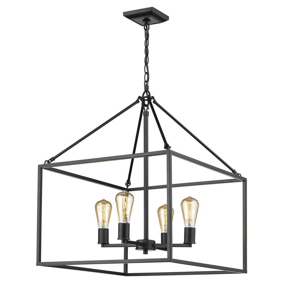 Golden Lighting Wesson Golden Lighting Wesson 4-light Chandelier In Matte Black