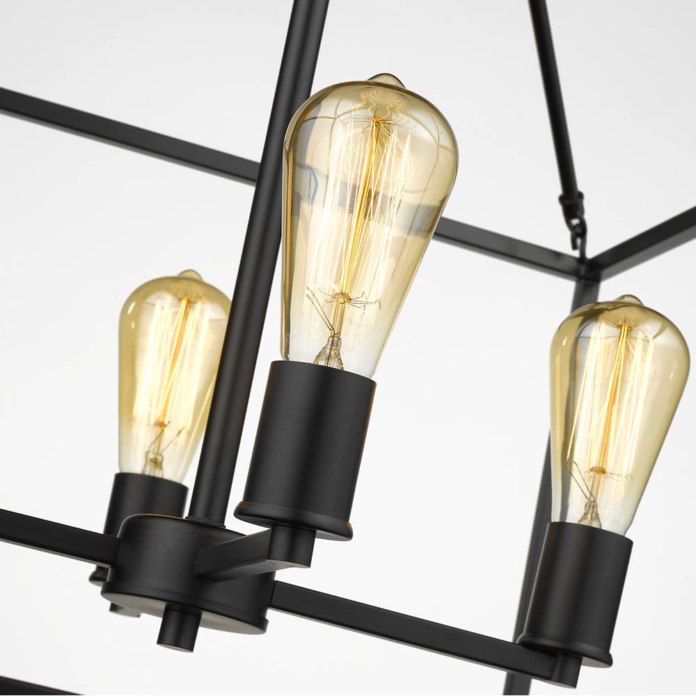 Golden Lighting 2072-4 BLK Matte Black Golden Lighting Wesson 4-light Chandelier In Matte Black Image 3