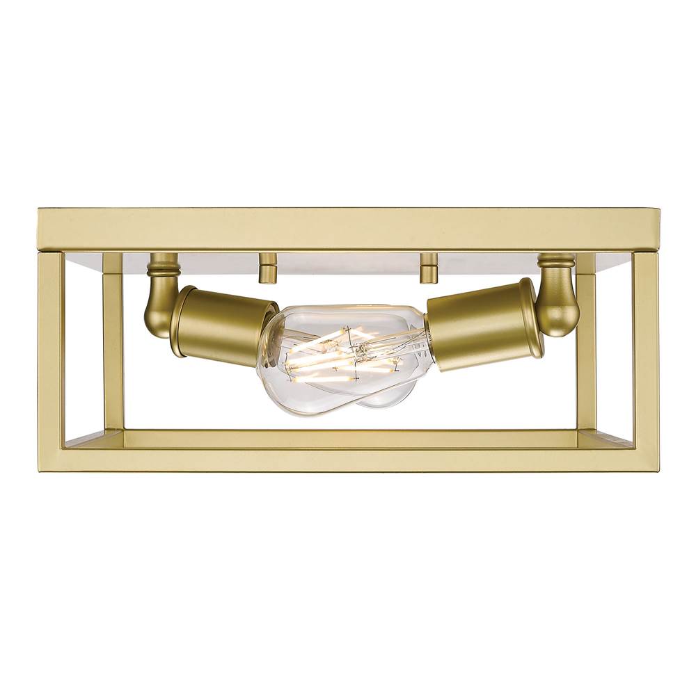 Golden Lighting Wesson Golden Lighting Wesson 2-light Flush Mount In Matte Black