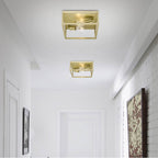 Golden Lighting 2072-FM OG Olympic Gold Golden Lighting Wesson 2-light Flush Mount In Olympic Gold Image 4