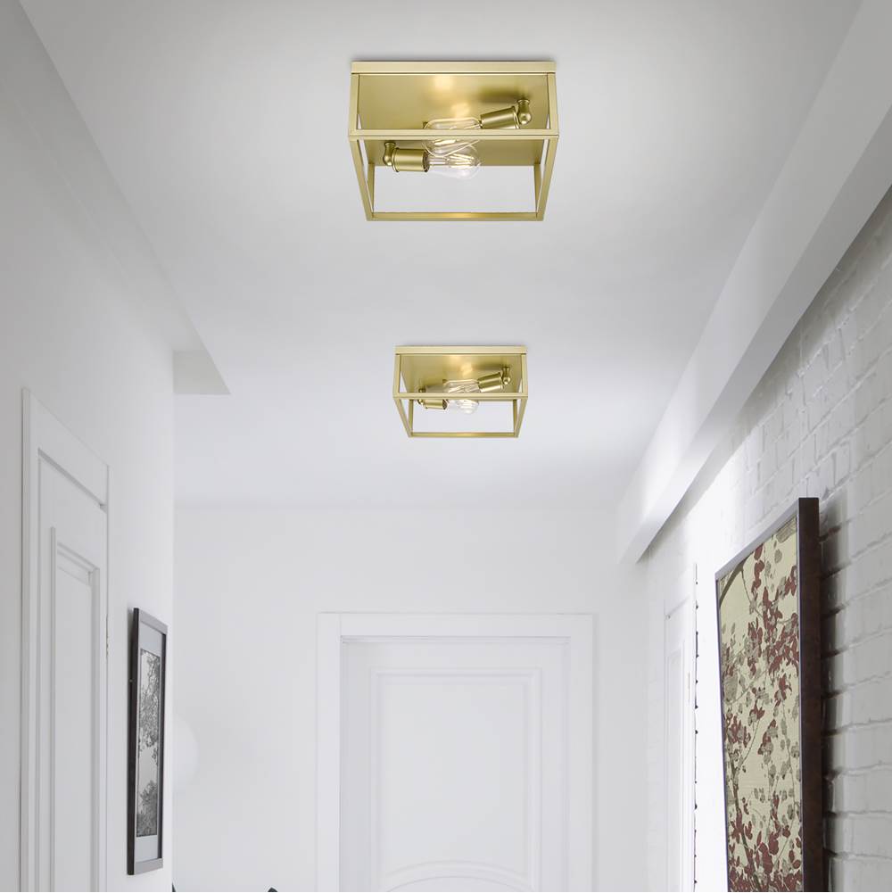 Golden Lighting 2072-FM OG Olympic Gold Golden Lighting Wesson 2-light Flush Mount In Olympic Gold Image 4