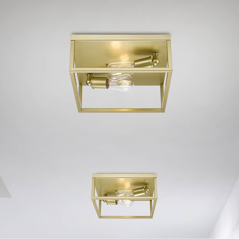 Golden Lighting 2072-FM OG Olympic Gold Golden Lighting Wesson 2-light Flush Mount In Olympic Gold Image 3