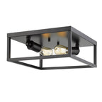 Golden Lighting 2072-FM BLK Matte Black Golden Lighting Wesson 2-light Flush Mount In Matte Black Image 1