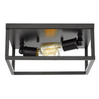 Golden Lighting Wesson Golden Lighting Wesson 2-light Flush Mount In Matte Black