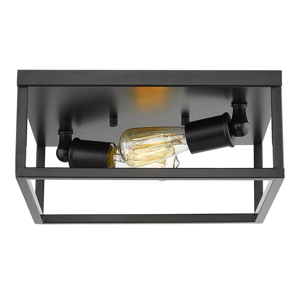 Golden Lighting Wesson Golden Lighting Wesson 2-light Flush Mount In Matte Black