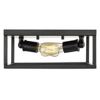 Golden Lighting 2072-FM BLK Matte Black Golden Lighting Wesson 2-light Flush Mount In Matte Black Image 3