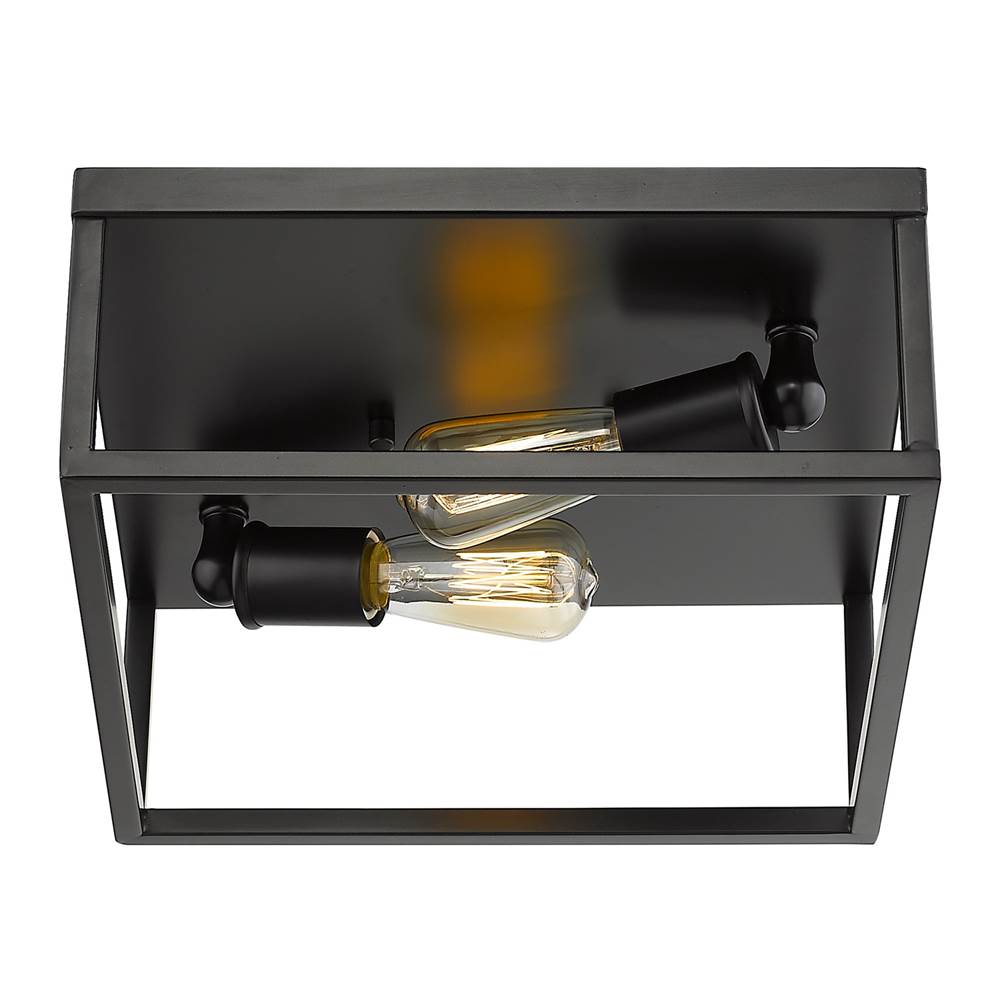 Golden Lighting 2072-FM BLK Matte Black Golden Lighting Wesson 2-light Flush Mount In Matte Black Image 2