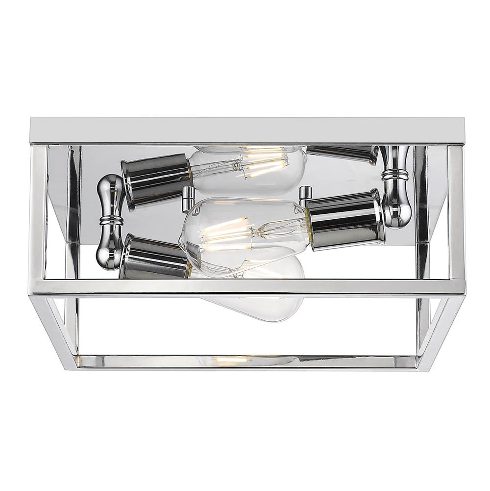 Golden Lighting Wesson Golden Lighting Wesson 2-light Flush Mount In Matte Black
