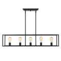 Golden Lighting 2072-LP BLK Matte Black Golden Lighting Wesson 5-light Island Light In Matte Black Image 1