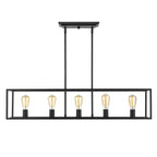 Golden Lighting 2072-LP BLK Matte Black Golden Lighting Wesson 5-light Island Light In Matte Black Image 1