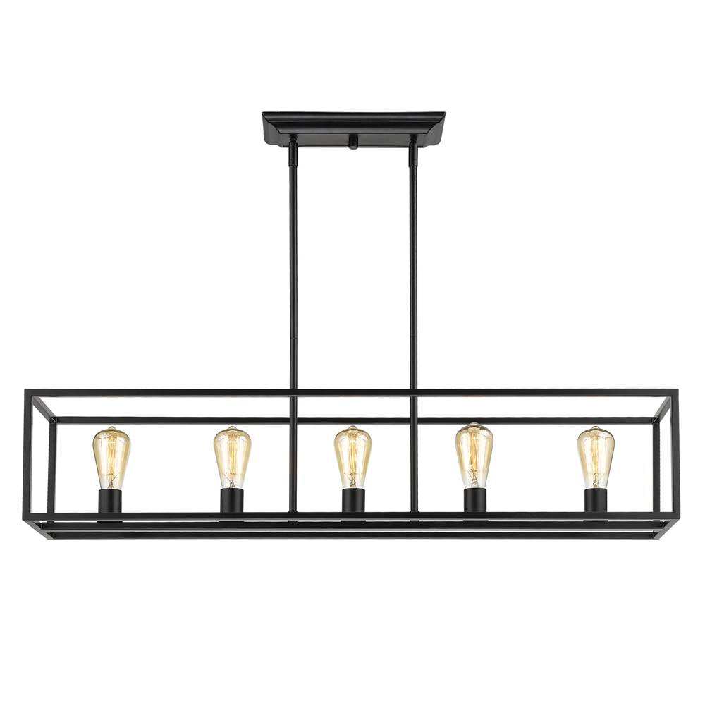 Golden Lighting Wesson Golden Lighting Wesson 5-light Island Light In Matte Black