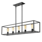 Golden Lighting 2072-LP BLK Matte Black Golden Lighting Wesson 5-light Island Light In Matte Black Image 3