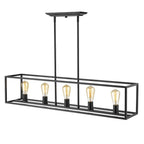 Golden Lighting 2072-LP BLK Matte Black Golden Lighting Wesson 5-light Island Light In Matte Black Image 2