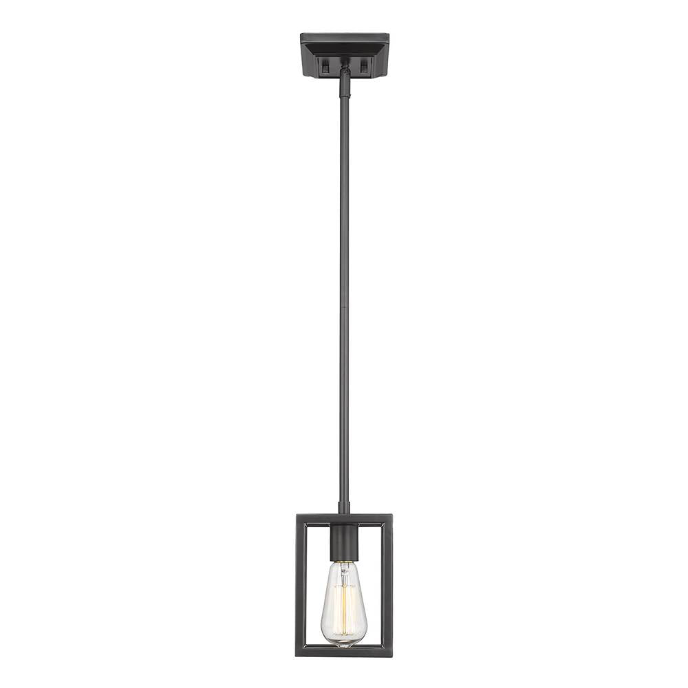 Golden Lighting 2072-M1L BLK Matte Black Golden Lighting Wesson 1-light Pendant In Matte Black Image 1