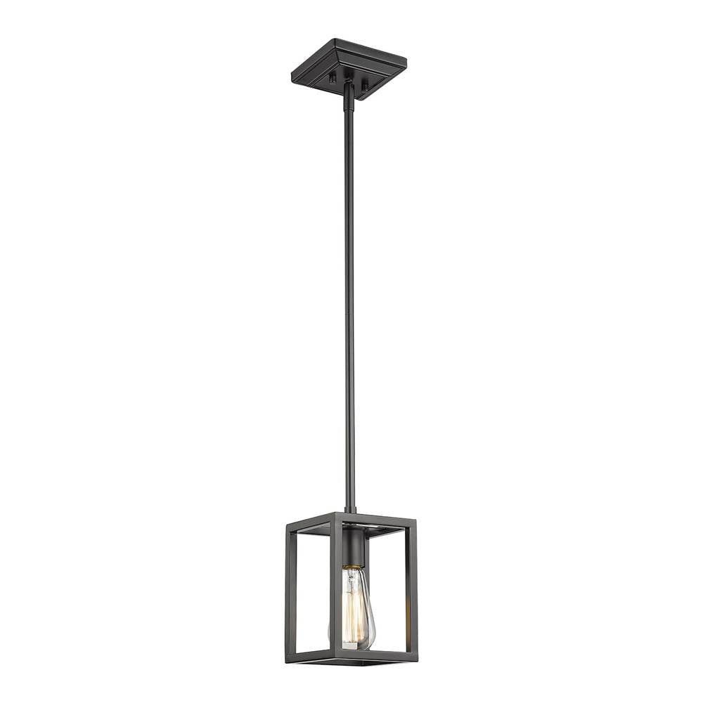 Golden Lighting Wesson Golden Lighting Wesson 1-light Pendant In Matte Black