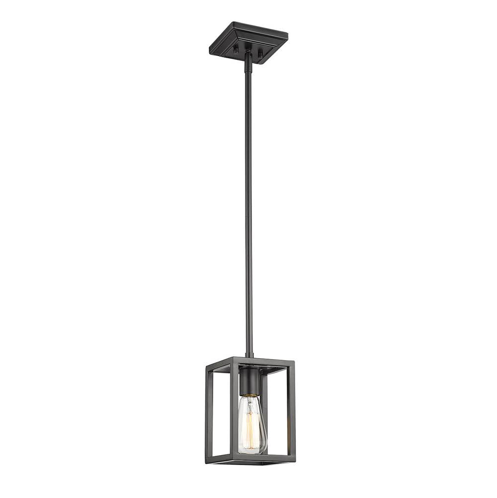 Golden Lighting 2072-M1L BLK Matte Black Golden Lighting Wesson 1-light Pendant In Matte Black Image 2