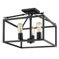 Golden Lighting 2072-SF BLK Matte Black Golden Lighting Wesson 3-light Semi-flush Mount In Matte Black Image 1