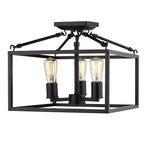 Golden Lighting Wesson Golden Lighting Wesson 3-light Semi-flush Mount In Matte Black