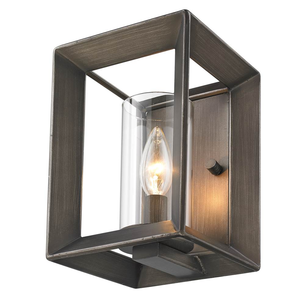 Golden Lighting 2073-1W GMT Gunmetal Bronze Golden Lighting Smyth 1-light Wall Sconce In Gunmetal Bronze Image 4