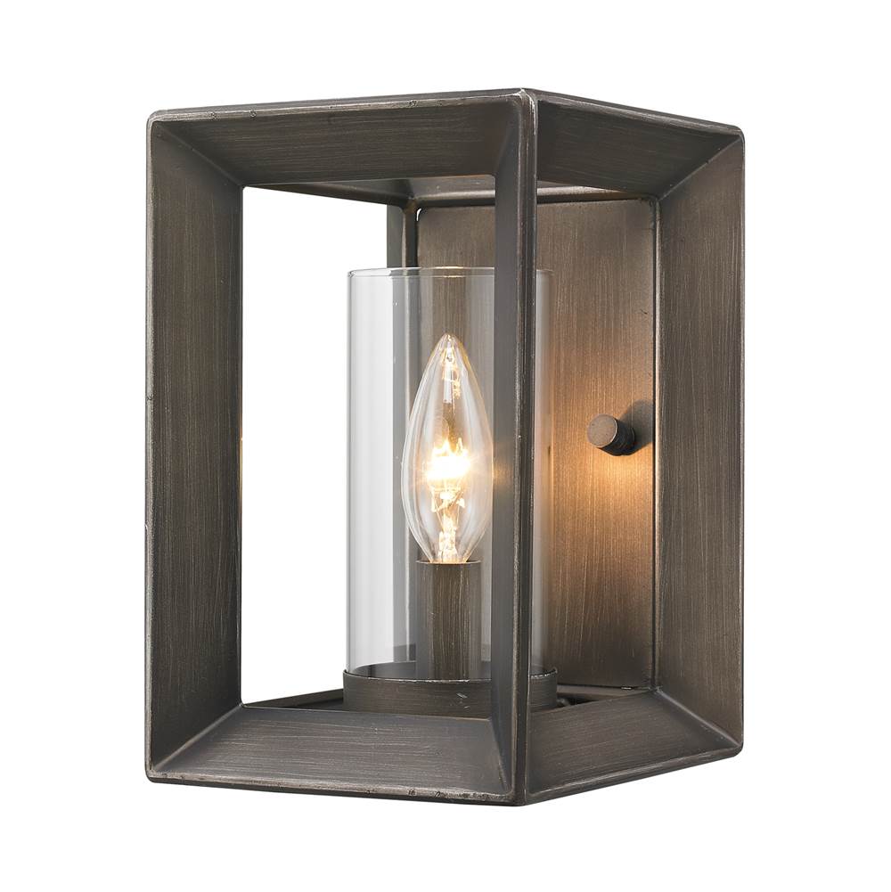 Golden Lighting 2073-1W GMT Gunmetal Bronze Golden Lighting Smyth 1-light Wall Sconce In Gunmetal Bronze Image 3