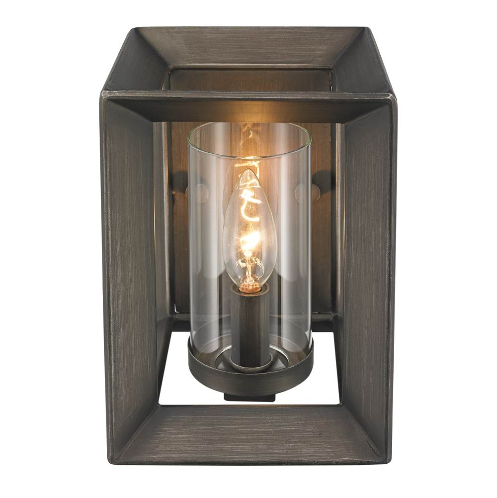 Golden Lighting 2073-1W GMT Gunmetal Bronze Golden Lighting Smyth 1-light Wall Sconce In Gunmetal Bronze Image 2