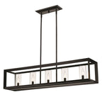 Golden Lighting 2073-LP BLK-CLR Matte Black Golden Lighting Smyth 5-light Island Light In Matte Black Image 1