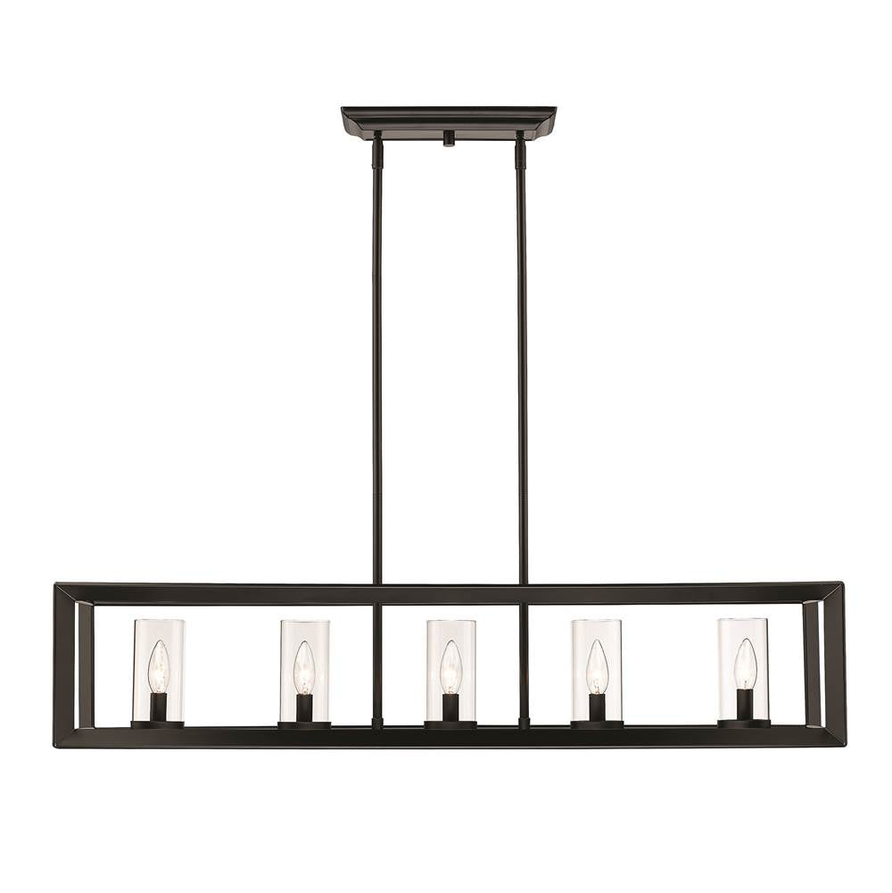 Golden Lighting Smyth Golden Lighting Smyth 5-light Island Light In Matte Black