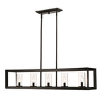 Golden Lighting 2073-LP BLK-CLR Matte Black Golden Lighting Smyth 5-light Island Light In Matte Black Image 5