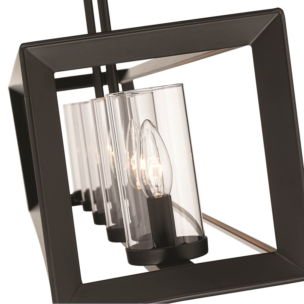 Golden Lighting 2073-LP BLK-CLR Matte Black Golden Lighting Smyth 5-light Island Light In Matte Black Image 2