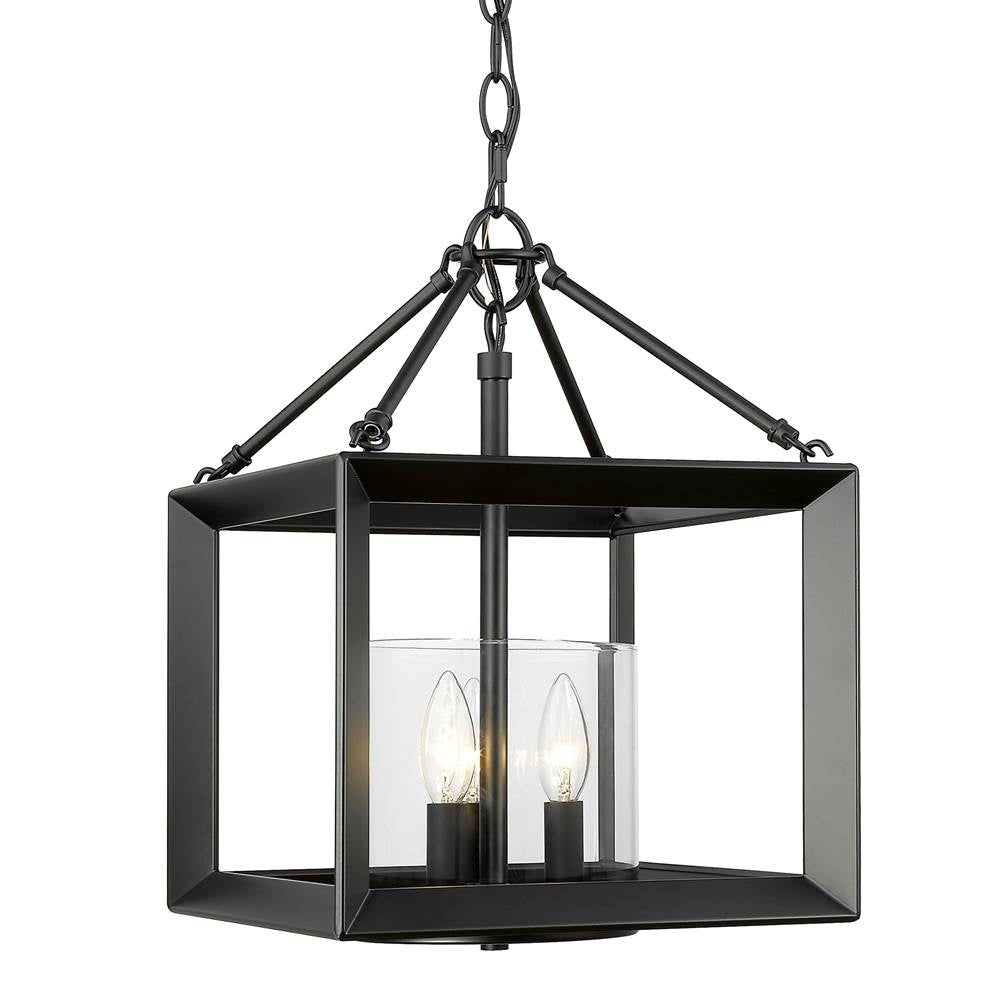 Golden Lighting 2073-M3 BLK-CLR Matte Black Golden Lighting Smyth 3-light Chandelier In Matte Black Image 4