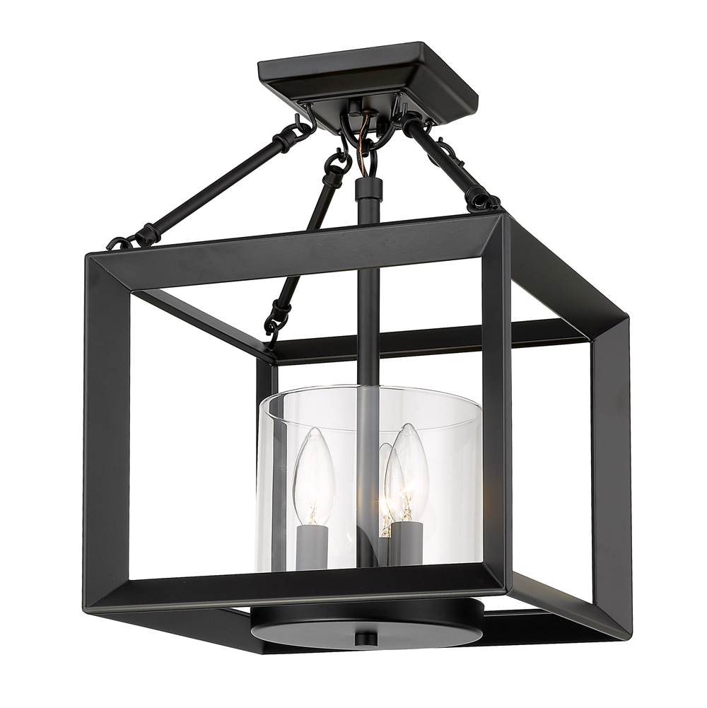 Golden Lighting 2073-M3 BLK-CLR Matte Black Golden Lighting Smyth 3-light Chandelier In Matte Black Image 3