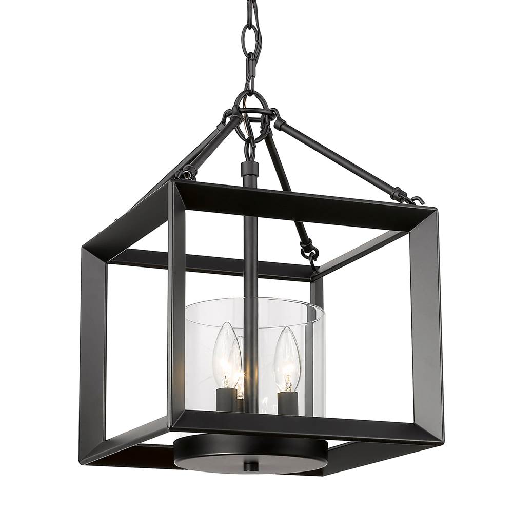 Golden Lighting 2073-M3 BLK-CLR Matte Black Golden Lighting Smyth 3-light Chandelier In Matte Black Image 1