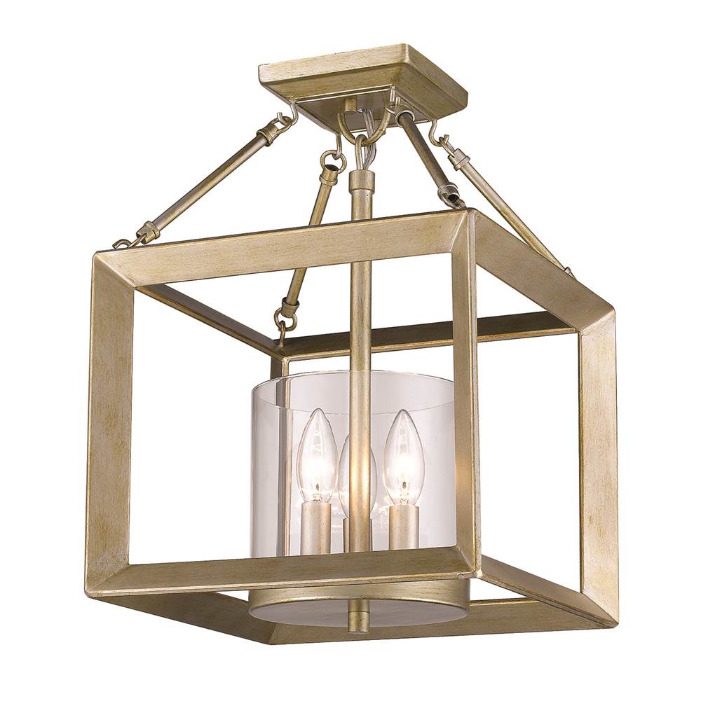 Golden Lighting 2073-M3 WG-CLR White Gold Golden Lighting Smyth 3-light Chandelier In White Gold Image 3