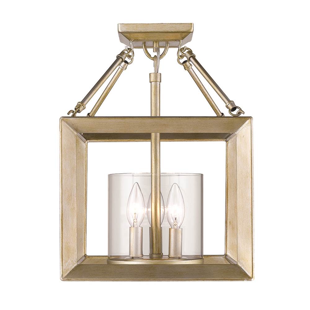 Golden Lighting 2073-M3 WG-CLR White Gold Golden Lighting Smyth 3-light Chandelier In White Gold Image 2