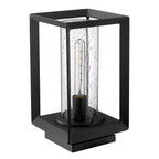 Golden Lighting 2073-OPR NB-SD Natural Black Golden Lighting Smyth 1-light Outdoor Pier Mount In Natural Black And Seeded Glass Image 5