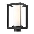 Golden Lighting 2073-OPST NB-OP Natural Black Golden Lighting Smyth 1-light Outdoor Post In Natural Black And Opal Glass Image 1