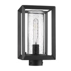 Golden Lighting 2073-OPST NB-SD Natural Black Golden Lighting Smyth 1-light Outdoor Post In Natural Black And Seeded Glass Image 5