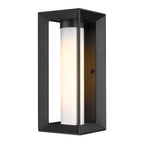 Golden Lighting 2073-OWM NB-OP Natural Black Golden Lighting Smyth 1-light Outdoor Wall In Natural Black And Opal Glass Image 1