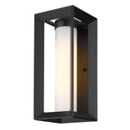 Golden Lighting 2073-OWM NB-OP Natural Black Golden Lighting Smyth 1-light Outdoor Wall In Natural Black And Opal Glass Image 5