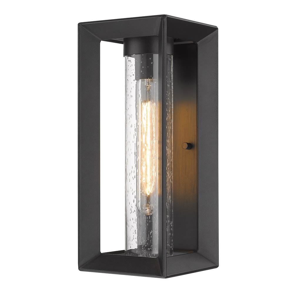 Golden Lighting 2073-OWM NB-SD Natural Black Golden Lighting Smyth 1-light Outdoor Wall In Natural Black And Seeded Glass Image 1